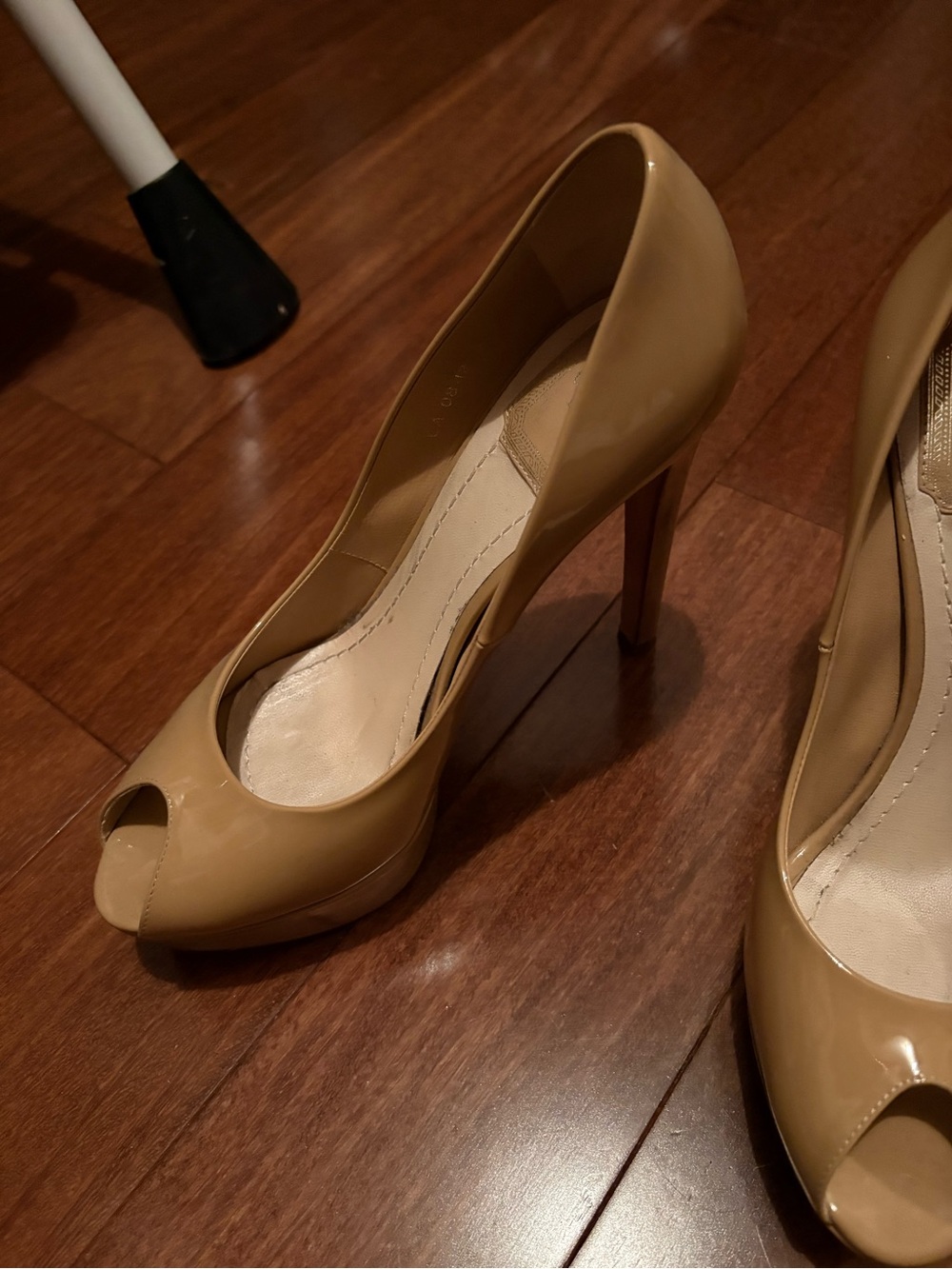 Dior Nude Patent Peep-Toe Stiletto Pumps